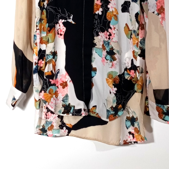 3.1 Phillip Lim x Target XS/TP Floral Print Collared Button-Front Blouse Tunic - Picture 3 of 8